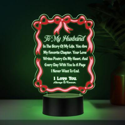 Couples Led Night Lamp Gift Item for Wedding, Anniversary, Birthday & Valentine's Day Romantic Gift for Couples  (to My Husband Gift)